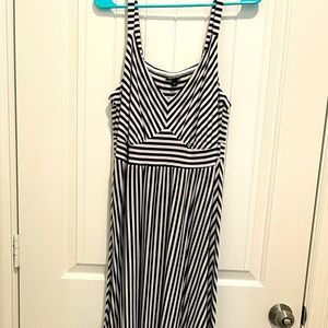 Maxi dress with navy and white stripes. Torrid size 2.
